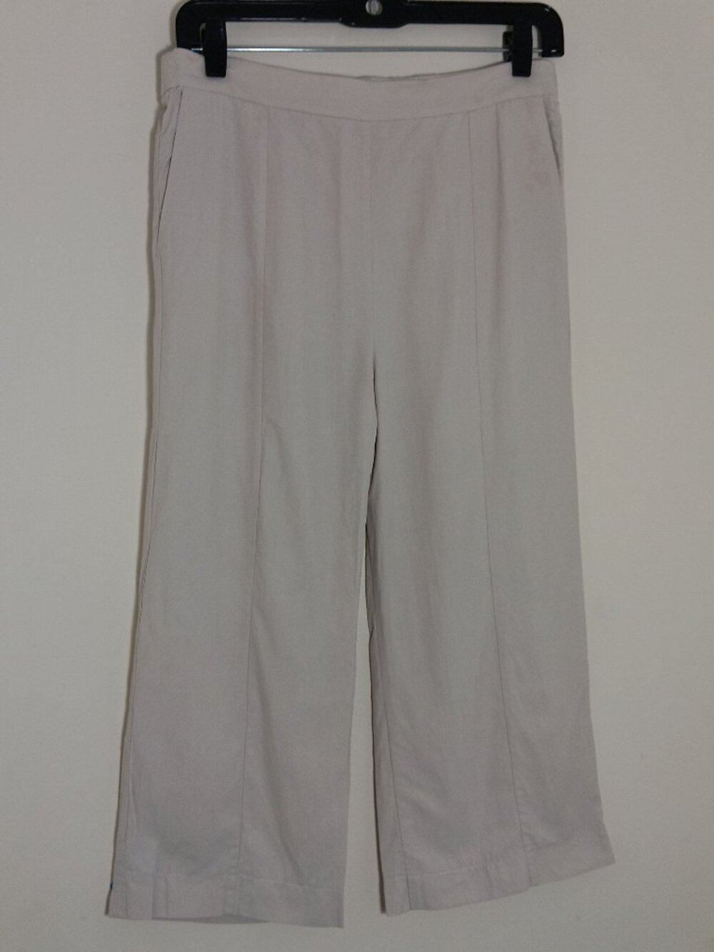 Equipment femme cream wide leg cropped pants size small